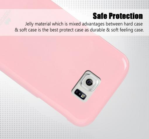 Луксозен силиконов калъф / гръб / TPU Mercury GOOSPERY Jelly Case за Samsung Galaxy S6 Edge G925 - розов — снимка 2