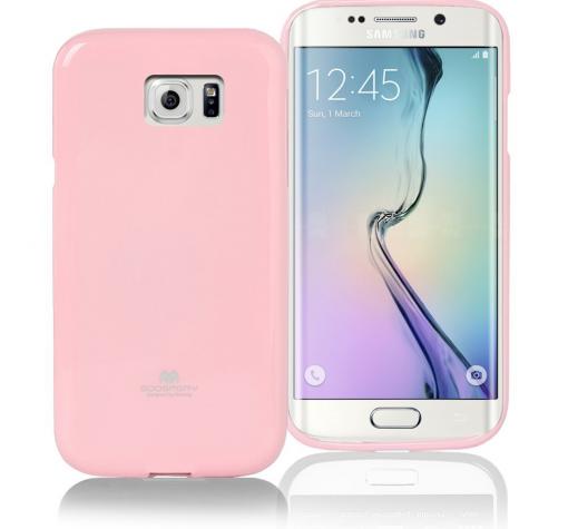 Луксозен силиконов калъф / гръб / TPU Mercury GOOSPERY Jelly Case за Samsung Galaxy S6 Edge G925 - розов