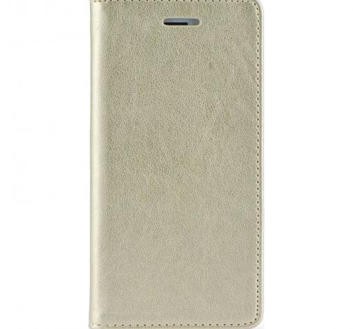 Кожен калъф Flip тефтер Flexi Magnet Book със стойка за Huawei Honor 8 Lite / P8 Lite 2017 / P9 Lite 2017 - златист