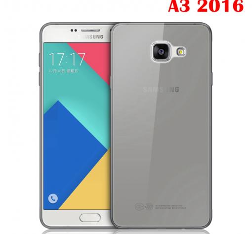 Ултра тънък силиконов калъф / гръб / TPU Ultra Thin за Samsung Galaxy A3 2016 A310 - прозрачен / сив