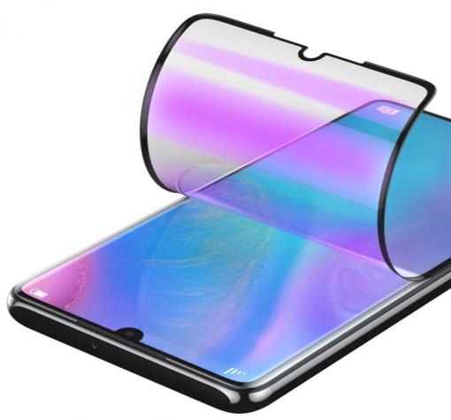 Удароустойчив протектор 3D Full Cover / Nano Flexible Screen Protector с лепило по цялата повърхност за дисплей на Samsung Galaxy A53 5G – черен кант