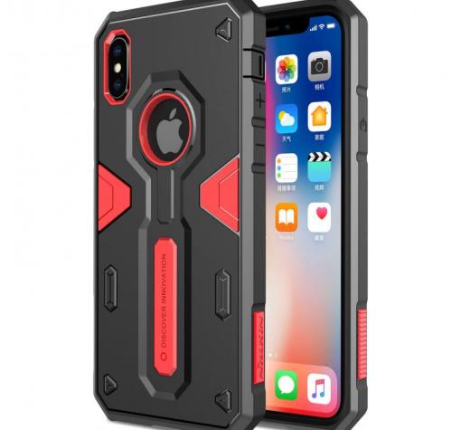 Твърд гръб Nillkin DEFENDER II за Apple iPhone X - черен със червено