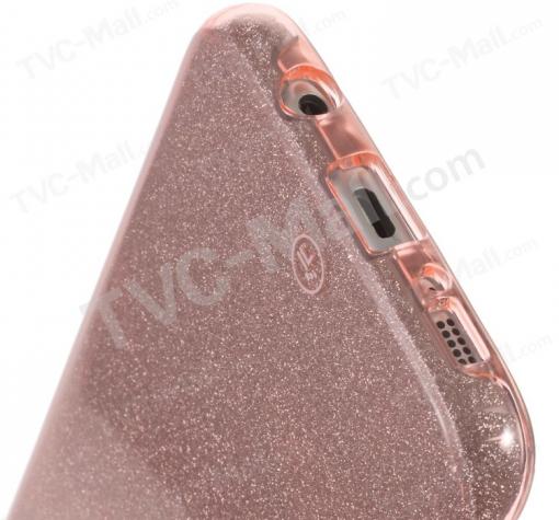 Луксозен ултра тънък силиконов калъф / гръб / TPU Ultra Thin FSHANG за Samsung Galaxy S8 G950 - розов / брокат — снимка 2