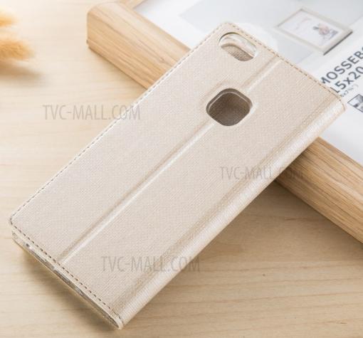 Оригинален кожен калъф Flip тефтер VILI за Huawei P10 Lite - златист — снимка 2