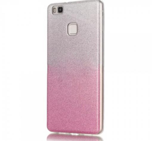 Силиконов калъф / гръб / TPU за Huawei P9 Lite Mini - преливащ / сребристо и розово / брокат
