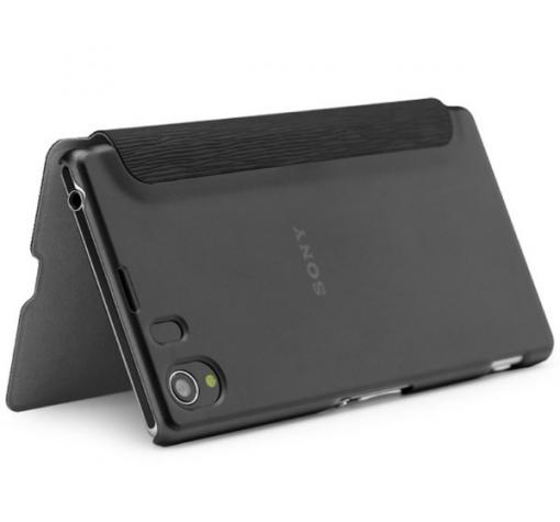 Кожен калъф Flip Cover S-View тип тефтер за Sony Xperia Z1 L39h - черен — снимка 2
