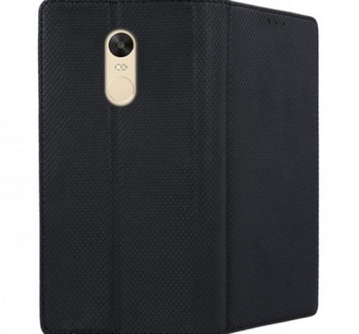 Кожен калъф Magnet Case със стойка за Xiaomi RedMi 5 - черен — снимка 3