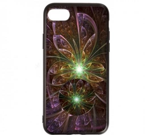 Луксозен силиконов калъф / гръб / TPU с Popsocket за Apple iPhone 7 / iPhone 8 - цвете / абстрактен