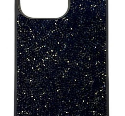 Луксозен твърд гръб / кейс / Swarovski за Apple iPhone 14 6.1'' - черен / камъни — снимка 3