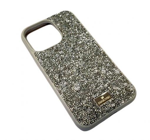 Луксозен твърд гръб Swarovski Case за Apple iPhone 13 Pro 6.1'' - сребрист / камъни — снимка 2
