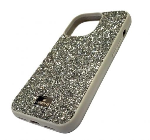 Луксозен твърд гръб Swarovski Case за Apple iPhone 13 Pro 6.1'' - сребрист / камъни — снимка 3
