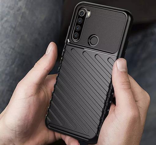 Луксозен силиконов калъф / гръб / TPU Bozzy Rugged за Xiaomi Redmi Note 8T - черен / Carbon