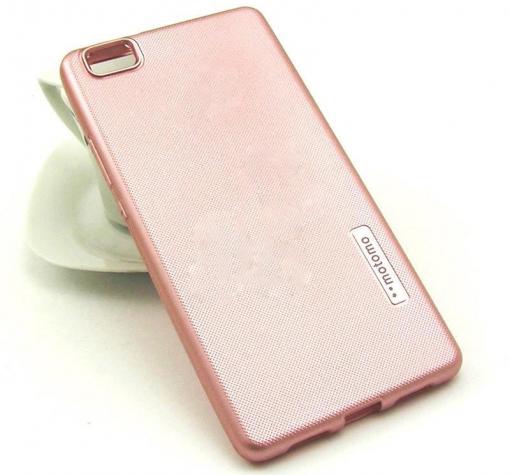 Силиконов калъф / гръб / TPU MOTOMO за Huawei Ascend P8 Lite / Huawei P8 Lite - Rose Gold / релефен — снимка 2