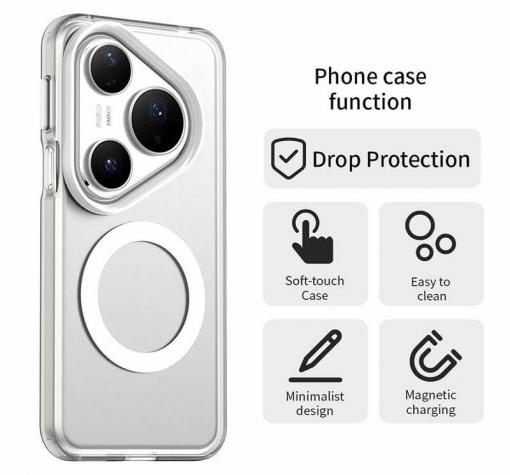 Удароустойчив калъф / кейс със MagSafe за Huawei Pura 80 Pro / Pura 80 Ultra – Прозрачен гръб — снимка 2