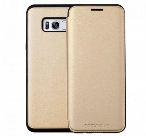 Луксозен кожен калъф Flip тефтер TOTU Design Acme Series за Samsung Galaxy S8 G950 - златист