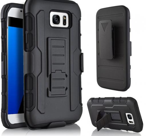 Удароустойчив калъф със стойка от 2 части за Samsung Galaxy S8 G950 - черен