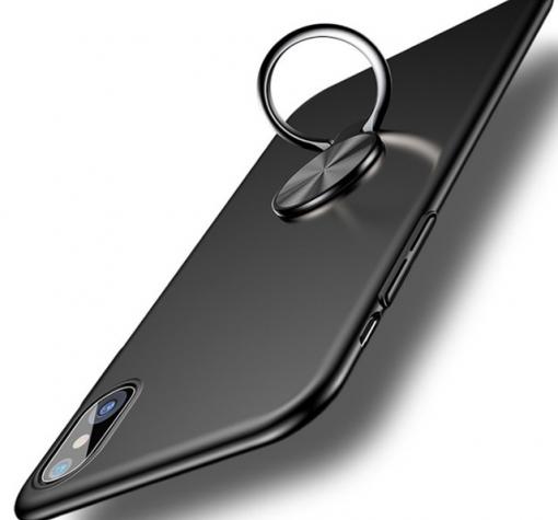 Оригинален твърд гръб Baseus Ring Bracket Case със стойка за Apple iPhone X - черен — снимка 3