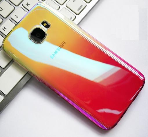 Силиконов калъф / гръб / TPU за Samsung Galaxy J4 2018 - преливащ / златисто и розово