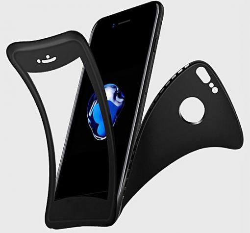 Луксозен силиконов калъф / гръб / TPU Auto Focus 360° + Nano Glass Protector за Xiaomi Redmi 5 - черен / имитиращ кожа / лице и гръб — снимка 2