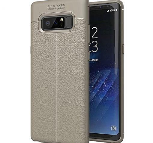 Луксозен силиконов калъф / гръб / TPU за Samsung Galaxy Note 8 N950 - сив / имитиращ кожа