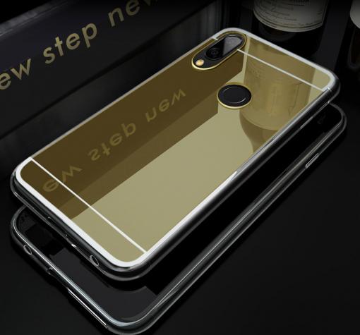 Луксозен силиконов калъф / гръб / TPU за Huawei P20 Lite - златист / огледален