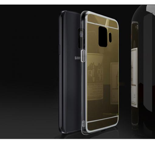 Луксозен силиконов калъф / гръб / TPU за Samsung Galaxy S9 Plus G965 - златист / огледален