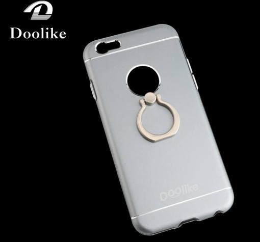 Луксозен твърд гръб DOOLIKE със стойка за Apple iPhone 6 / iPhone 6S - gray / сив