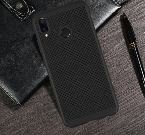 Луксозен твърд гръб за Huawei P20 Lite - черен / Grid — снимка 2