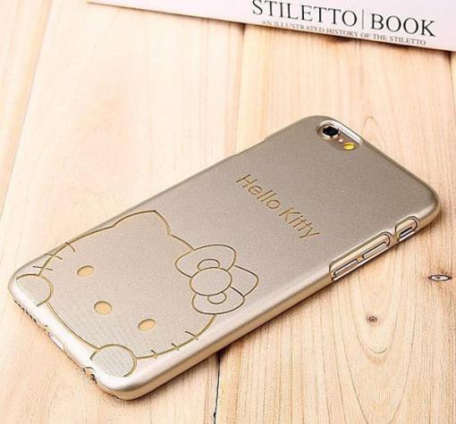 Твърд гръб / капак / за Apple iPhone 6 / iPhone 6S - златист / Hello Kitty — снимка 2