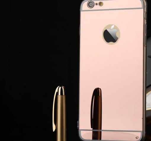 Луксозен силиконов калъф / гръб / TPU за Apple iPhone 7 Plus - Rose Gold / огледален