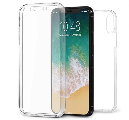 Силиконов калъф / гръб / TPU 360° за Apple iPhone X - прозрачен / 2 части / лице и гръб — снимка 2
