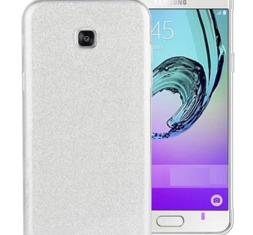 Силиконов калъф / гръб / TPU за Samsung Galaxy J7 2017 J730 - сребрист / брокат