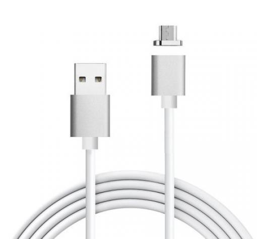 Магнитен USB кабел / USB Type-C Magnetic Charging Data Cable за Samsung Galaxy S9 Plus G965  - сребрист / бял