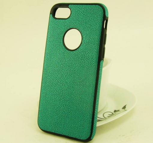 Луксозен силиконов калъф / гръб / TPU New Face за Apple iPhone 7 - светло зелен / имитиращ кожа