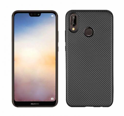 Силиконов калъф / гръб / TPU за Huawei P20 Lite - черен / Carbon