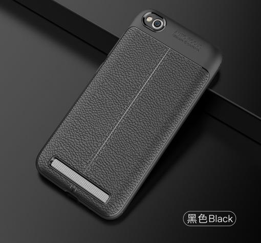 Луксозен силиконов калъф / гръб / TPU за Xiaomi RedMi 4A - черен / имитиращ кожа