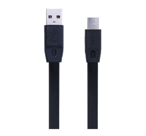 Micro USB кабел REMAX - черен / плосък