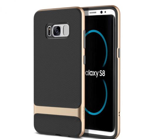 Луксозен калъф Rock Royce Series за Samsung Galaxy S8 G950 - черен със златен кант