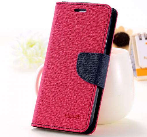Луксозен кожен калъф Flip тефтер със стойка MERCURY Fancy Diary за Samsung Galaxy J3 / Galaxy J3 2016 J320 - цикламен