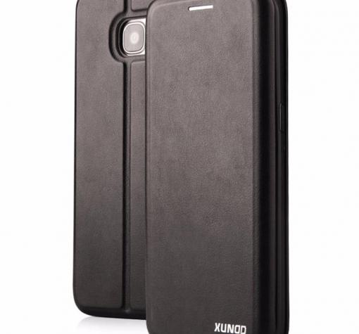 Луксозен кожен калъф XUNDD Saina series със стойка за Samsung Galaxy S7 Edge G935 - черен — снимка 2