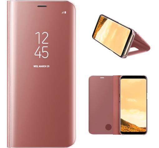 Луксозен калъф Clear View Cover с твърд гръб за Samsung Galaxy S8 Plus G955 - Rose Gold