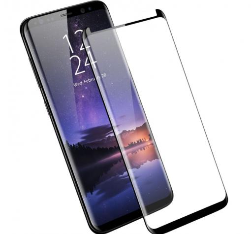 5D full cover Tempered glass Full Glue screen protector Samsung Galaxy S9 G960 / Извит стъклен скрийн протектор с лепило от вътрешната страна за Samsung Galaxy S9 G960 - черен