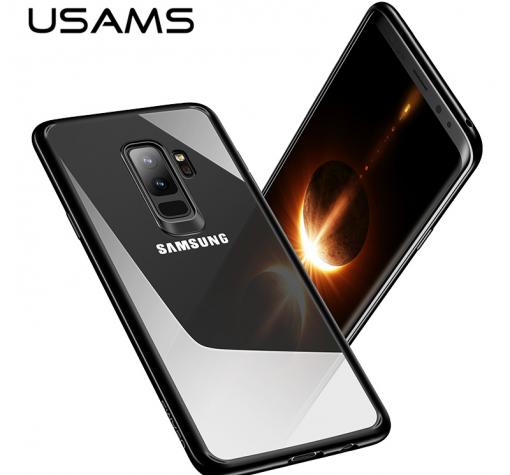Луксозен гръб USAMS MANT Series за Samsung Galaxy S9 Plus G965 - прозрачен / черен кант