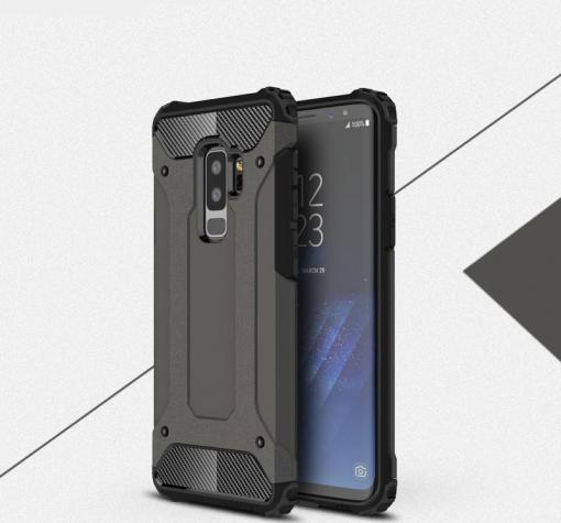 Силиконов гръб TPU Spigen Hybrid с твърда част за Samsung Galaxy S9 Plus G965 - сив