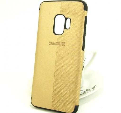 Луксозен силиконов калъф / гръб / TPU за Samsung Galaxy S9 G960 - златист / кожа