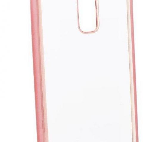 Луксозен силиконов калъф / гръб / TPU за Samsung Galaxy S9 G960 - прозрачен / Rose Gold кант