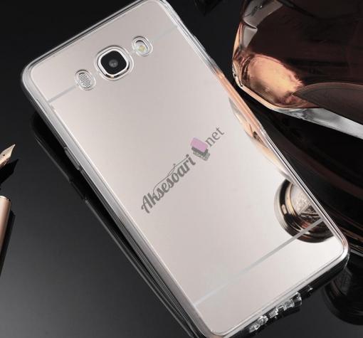 Луксозен силиконов калъф / гръб / TPU за Samsung Galaxy J3 / Galaxy J3 2016 J320 - сребрист / огледален
