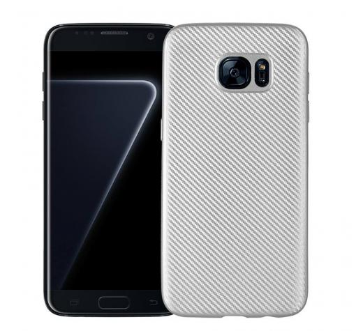 Луксозен силиконов калъф / гръб / TPU за Samsung Galaxy S7 Edge G935 - сив / carbon