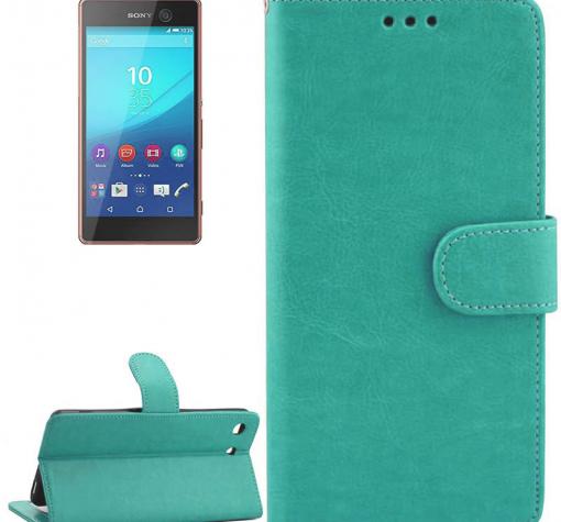Кожен калъф Flip тефтер Flexi със стойка за Sony Xperia M5 - тюркоаз