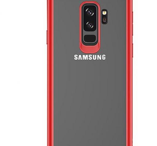 Луксозен гръб USAMS MANT Series за Samsung Galaxy S9 Plus G965 - прозрачен / червен кант